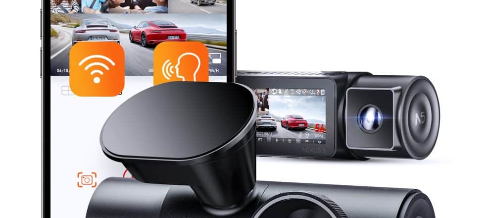 Vantrue N5 25K 4 Channel Dash Cam 4 Way WiFi GPS Dash Camera for Car with Voice Control IR Night Vision 24Hrs Parking Mode Motion Detection