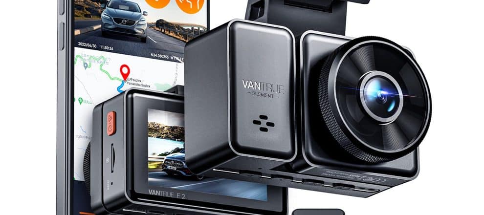 Vantrue E2 25K WiFi Dual Dash Cam with GPS Voice Control Front and Rear 1944P+1944P 245 Mini Car Dash Camera