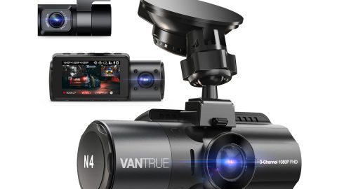 Vantrue N4 3 Channel 4K Dash Cam, Front, Inside and Rear Car Camera with IR Night Vision, 24 Hour Parking Mode