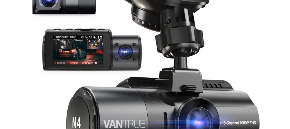 Vantrue N4 3 Channel 4K Dash Cam Front Inside and Rear Car Camera with IR Night Vision 24 Hour Parking Mode