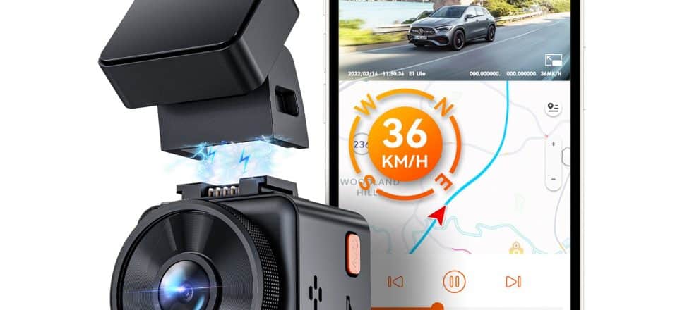Vantrue E1 Lite | 1080P FHD Dash Cam for Car | Voice Control | 24 Hour Parking Mode | Built in GPS | WiFi Connect APP Control | HDR