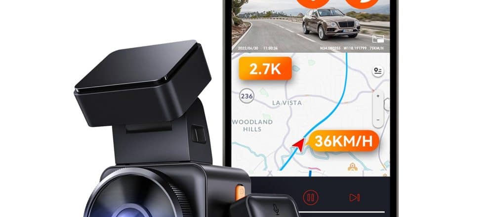 Vantrue Element 1 Dash Cam Voice Control | 2592 x 1944P | Built in GPS | WiFi APP | Wireless Hotkeys | HDR | CPL Optional | Parking Mode