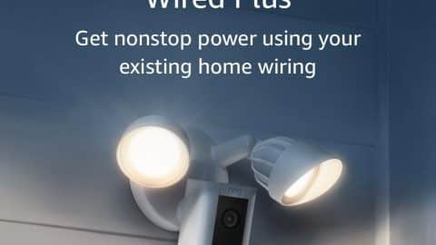 Ring Floodlight Cam Wired Plus with motion-activated 1080p HD video, White (2021 release)