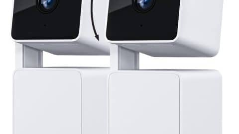 WYZE Cam Pan v3 Indoor/Outdoor IP65-Rated 1080p Pan/Tilt/Zoom Wi-Fi Smart Home Security Camera with Color Night Vision, 2-Way Audio, Compatible with Alexa & Google Assistant, White, 2-Pack