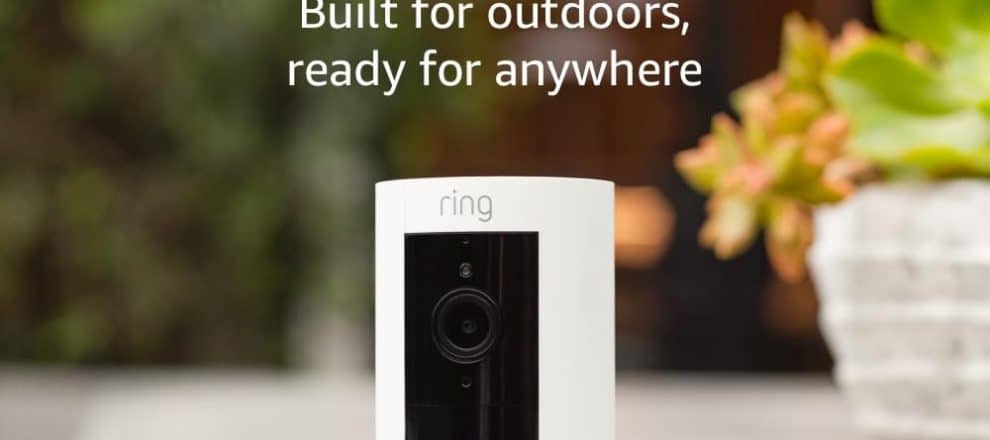 Ring Outdoor Cam Stick Up Cam | Weather Resistant Outdoor Camera Live View Color Night Vision Two Way Talk Motion alerts Works with Alexa | White