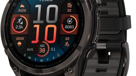 Garmin fnix 8  47 mm, AMOLED, Sapphire, Premium Multisport GPS Smartwatch, Long-Lasting Battery Life, Dive-Rated, Built-in LED Flashlight, Carbon Gray DLC Titanium with Pebble Gray Band