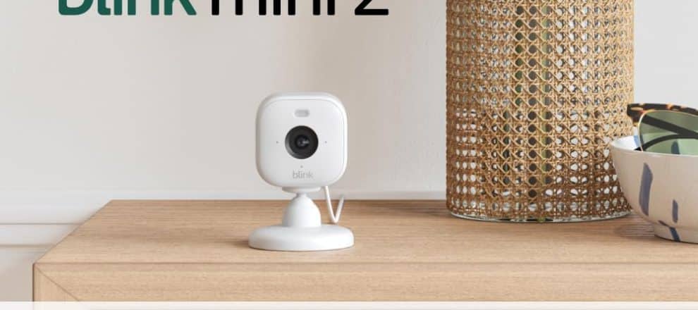 Blink Mini 2 Newest Model Home Security Pet Cameras with HD video color night view motion detection two way audio and built in spotlight 1 camera White