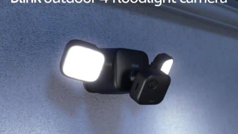 Blink Outdoor 4 Floodlight Camera (newest model), Wire-free smart security camera, 700 lumens, two-year battery life, HD live view, enhanced motion detection, Works with Alexa- 1 camera system