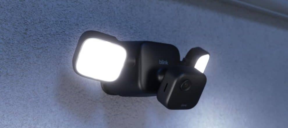 Blink Outdoor 4 Floodlight Camera newest model Wire free smart security camera 700 lumens two year battery life HD live view enhanced motion detection Works with Alexa 1 camera system