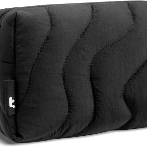 tomtoc Electronics Organizer Travel Case, Soft Puffy Organizer Bag Birthday Christmas Gifts Travel Essentials for Women Girls, Portable Accessory Tech Pouch Storage for Charger, Cord, Cable, Phone