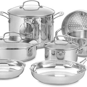 Cuisinart 11-Piece Cookware Set, Chef's Classic Stainless Steel Collection 77-11G