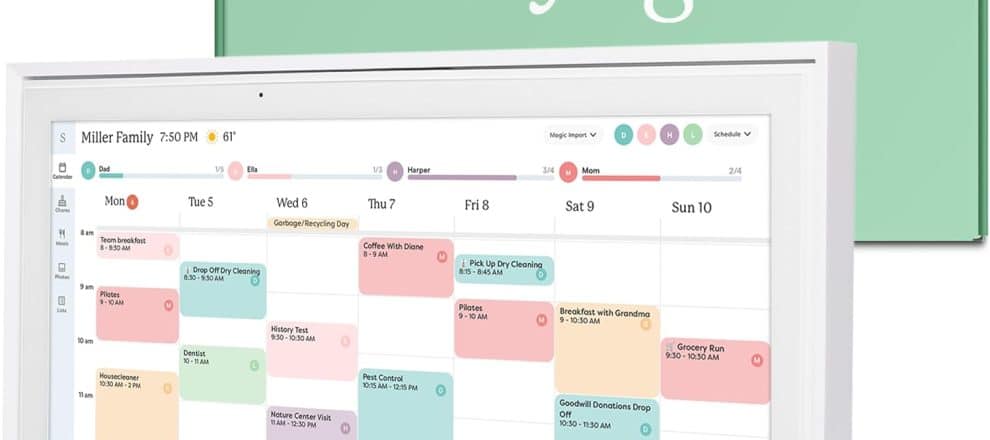 Skylight Calendar 15 inch Wall Planner Digital Calendar Chore Chart Smart Touchscreen Interactive Display for Family Schedules Wall Mount Included Great for Organizing Your 2025 Calendar