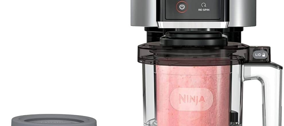 Ninja NC301 CREAMi Ice Cream Maker for Gelato Mix ins Milkshakes Sorbet Smoothie Bowls More 7 One Touch Programs with 2 Pint Containers Lids Compact Size Perfect for Kids Silver