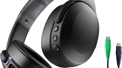 Skullcandy Crusher Evo Wireless Bluetooth Headphones with Multi-Sensory Bass and Charging Cable, Noise Isolating Over-Ear Fit, Up to 40 Hours Battery, Microphone for iPhone Android - True Black