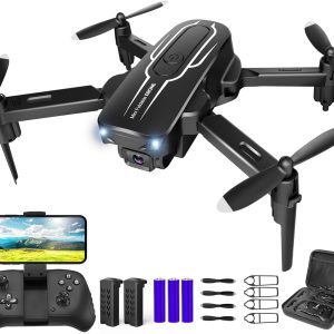 Mini Drone with Camera for Adults Youth - 1080P HD FPV Camera Drones with 90° Adjustable Lens, Gestures Selfie, One Key Start, 360° Flips, Toys Gifts RC Quadcopter for Boys Girls with 2 Batteries