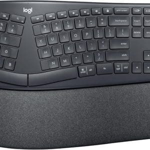 Logitech ERGO K860 Wireless Ergonomic Keyboard - Split Keyboard, Wrist Rest, Natural Typing, Stain-Resistant Fabric, Bluetooth and USB Connectivity, Compatible with Windows/Mac, Black