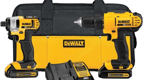 DEWALT 20V MAX Cordless Drill and Impact Driver, Power Tool Combo Kit with 2 Batteries and Charger (DCK240C2)