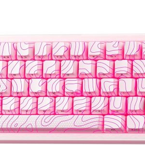HITIME x XVX M67 Topographic Wired Gaming Keyboard with IMD Tech Keycaps, QMK/VIA 60 Percent Keyboard Custom, Creamy Mechanical Key Board Gasket, RGB Hot Swappable, Stellar White(JadeStone)
