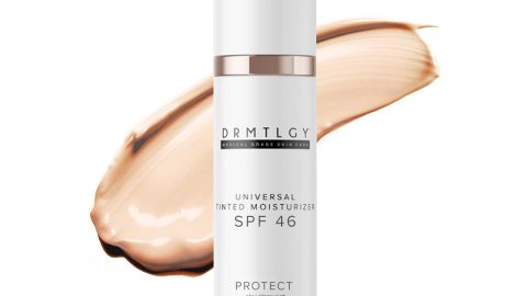 DRMTLGY Anti-Aging Tinted Moisturizer SPF 46  Sheer Face Sunscreen & Lightweight Makeup with Broad Spectrum UV Protection  Hydrating Skin Care & Face Moisturizer  FSA HSA Eligible (1.7 oz)