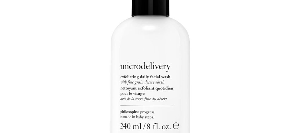 philosophy microdelivery exfoliating daily facial wash with fine grain desert earth gentle amino acids scrubs away impurities dead skin cells to alleviate dryness and rough texture