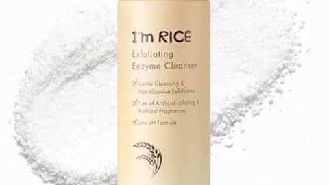TONYMOLY I'm Rice Exfoliating Enzyme Cleanser, Rice Powder Face Wash, Gentle AHA Cleanser, Papaya Enzyme Scrub & Brightening Mask, Korean Skincare for Smooth Radiant Skin, 50g