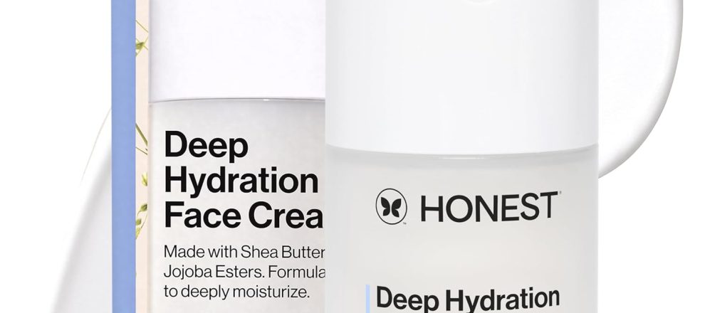 Honest Beauty Deep Hydration Face Cream for Dry Skin | Hydrates + Supports Natural Moisture Barrier | Hypoallergenic + Gentle for Sensitive Skin | 17 fl oz