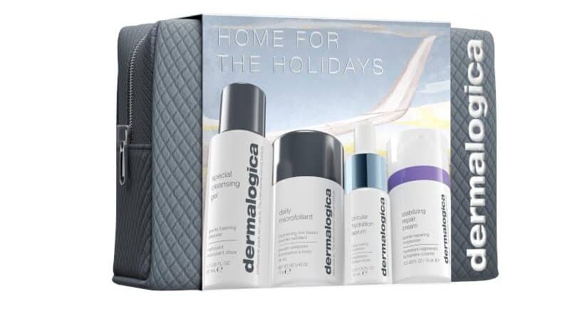 Dermalogica Home for the Holidays Travel Essentials Kit for On the Go Skin Care Includes Face Cleanser Exfolaints Serum and Cream