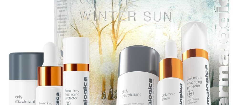Dermalogica Warmth of the Winter Sun Travel Sized Skin Care Set Includes Face Exfoliants Facial Serum and Moisturizer with SPF