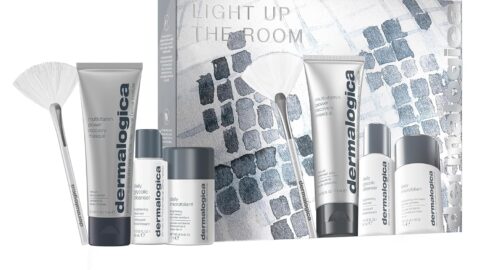 Dermalogica Light Up the Room  Facial Cleansing Skin Care Set, Includes Face Exfoliants, Cleanser, Mask, and Fan Brush