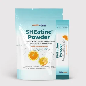 SHEatinePack and SHEatineStick powder orangeFlavoured